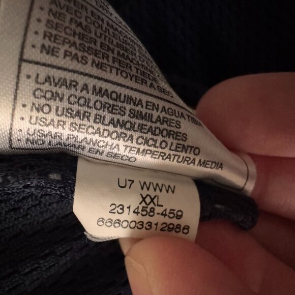 Nike Shorts Mens XXL Navy Blue Mesh Lined Swim Trunks Zip Pockets - Picture 11 of 12